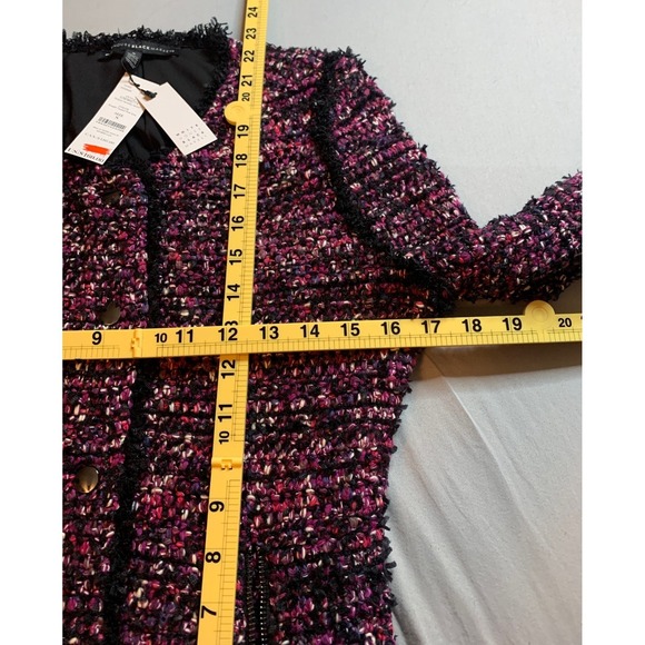NWT White House Black Market Striped Novelty Jacket Amalfi Tweed Pink Kiss SizeS - Picture 3 of 7